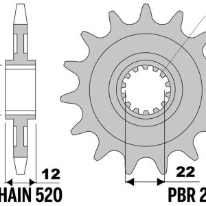 Pignon PBR acier standard – 520