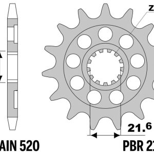 Pignon PBR acier standard – 520