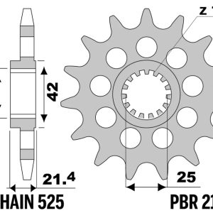 Pignon PBR acier standard – 525