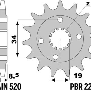 Pignon PBR acier standard – 520