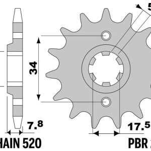 Pignon PBR acier standard – 520