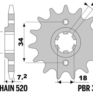 Pignon PBR acier standard – 520