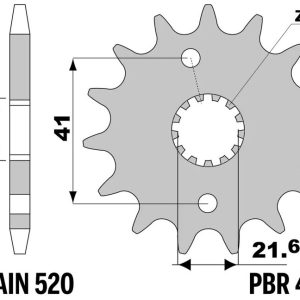 Pignon PBR acier standard – 520