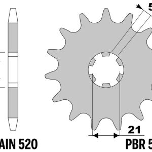 Pignon PBR acier standard – 520