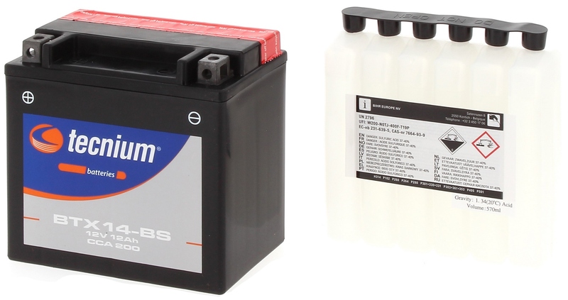 Batterie TECNIUM sans entretien avec pack acide – BTX14-BS