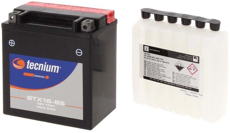 Batterie TECNIUM sans entretien avec pack acide – BTX16-BS