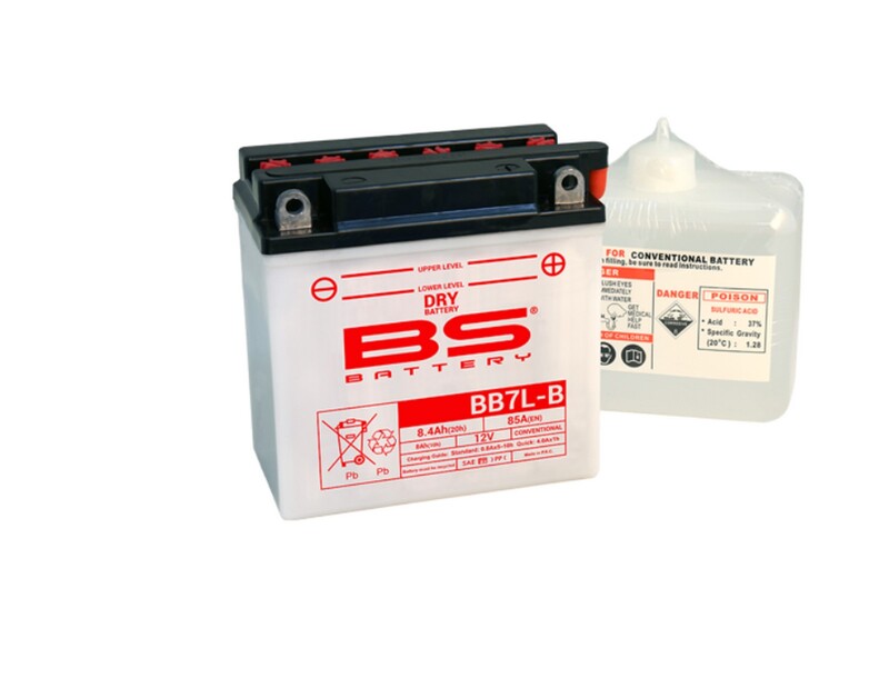 Batterie BS BATTERY Haute-performance avec pack acide – BB7L-B2