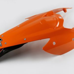 Garde-boue arrière + support de plaque avec feu UFO orange KTM EXC