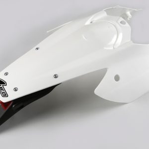 Garde-boue arrière + support de plaque avec feu UFO blanc KTM