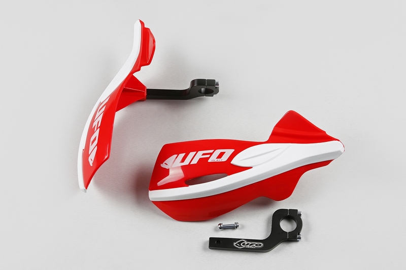 Protège-mains UFO Patrol rouge/blanc Kit montage inclus