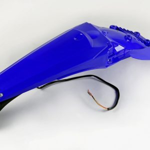 Garde-boue arrière + support de plaque avec feu UFO bleu Yamaha WR250F