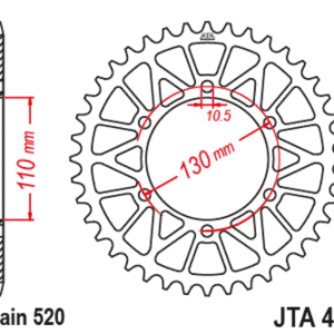 Couronne JT SPROCKETS alu standard – 520