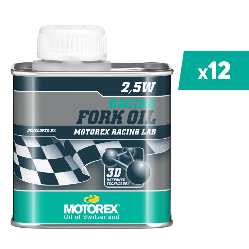 Huile de fourche MOTOREX Racing Fork Oil – 2,5W – 250ml (x12)
