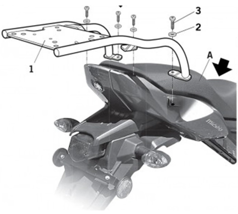Fixation SHAD Top Box – YAMAHA FZ16 – FZ16S (2013 – 2015)