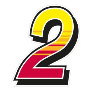 Jeu de 2 stickers « 2 » MALOSSI Enko 4 – 15,7X19 cm