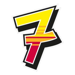 Jeu de 2 stickers « 7 » MALOSSI Enko 4 – 14,9X19,5 cm