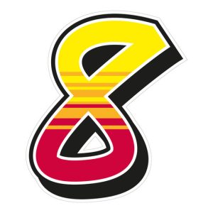 Jeu de 2 stickers « 8 » MALOSSI Enko 4 – 16X19 cm