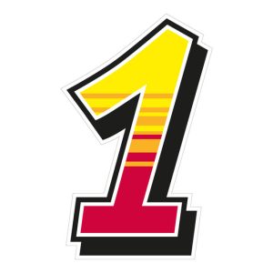 Jeu de 2 stickers « 1 » MALOSSI Enko 4 – 11,7X19 cm