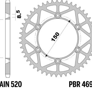 Couronne PBR acier allégée – 520