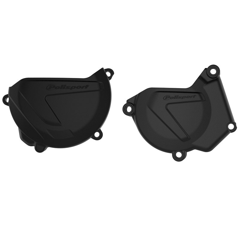 Protections de carters d’embrayage et d&rsquo;allumage POLISPORT noir – Yamaha YZ250