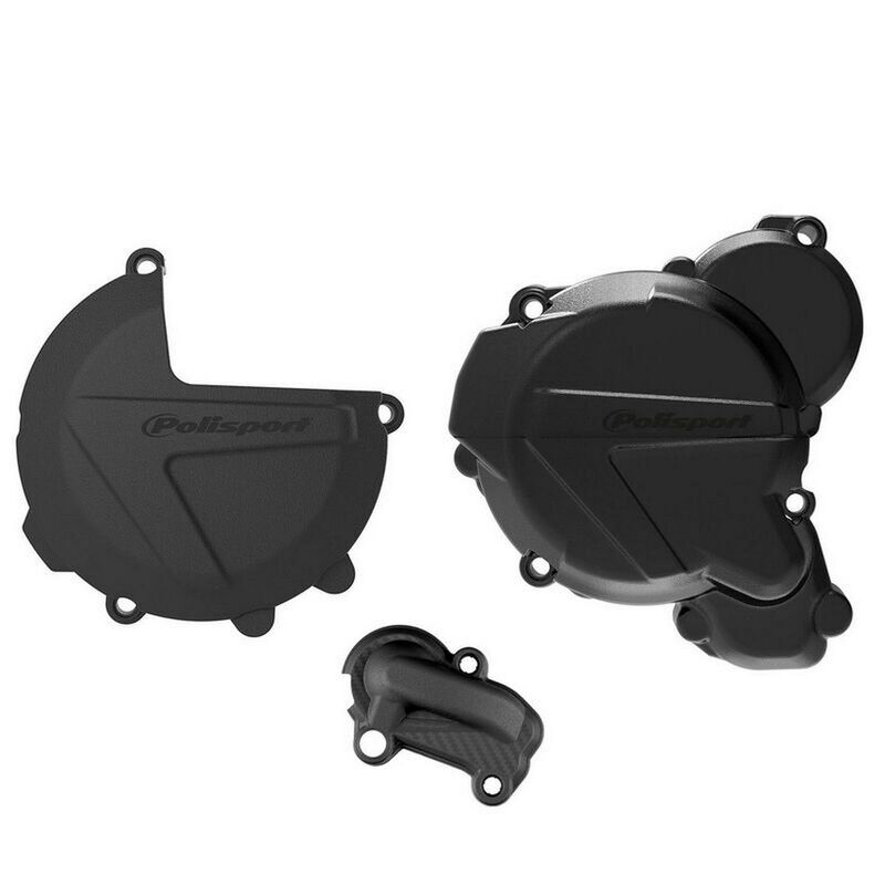 kit protection de carter d’embrayage, d&rsquo;allumage et de pompe à eau POLISPORT – KTM 250 / 300 EXC / XC-W (17-22)