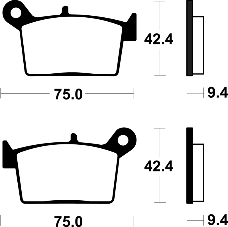 Plaquettes de frein TECNIUM métal fritté –  MA498