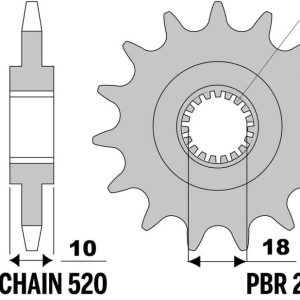 Pignon PBR acier standard – 520