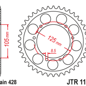 Couronne JT SPROCKETS Acier Standard – 428