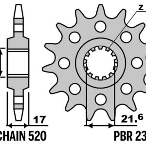 Pignon PBR acier standard – 520