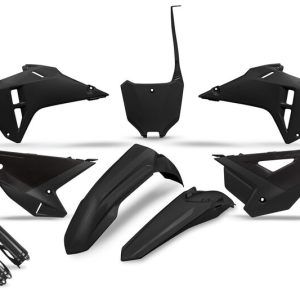 Kit plastiques complet avec protections de fourche UFO – noir