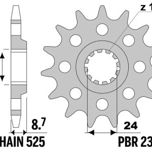 Pignon PBR acier standard – 525