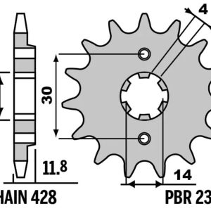 Pignon PBR acier standard – 428