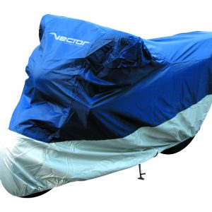 Housse de protection intérieure/extérieure VECTOR pour moto/scooter – bleu/argent – 2XL