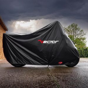 Housse de protection extérieure VECTOR Black Cotton pour moto/scooter – noir – 2XL