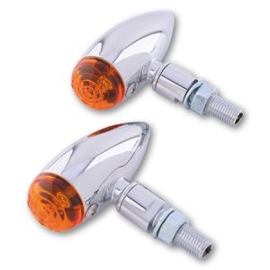 Clignotant HIGHSIDER smart Micro-Bullet homologué – verre orange – la paire
