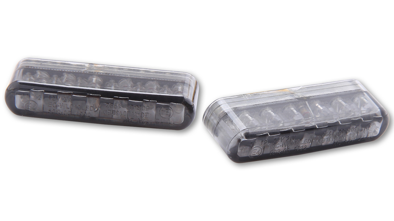 Clignotant LED embout de guidon HIGHSIDER smart Shorty homologué – verre fumé – la paire