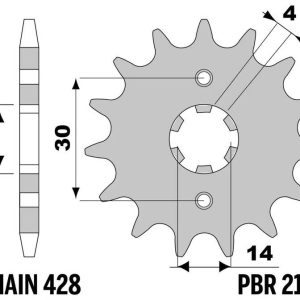 Pignon PBR acier standard – 428
