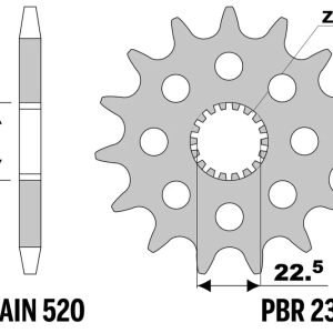 Pignon PBR acier standard – 520