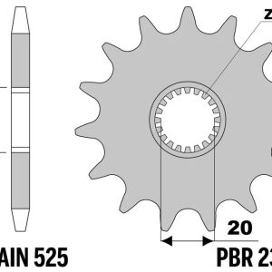 Pignon PBR acier standard – 525