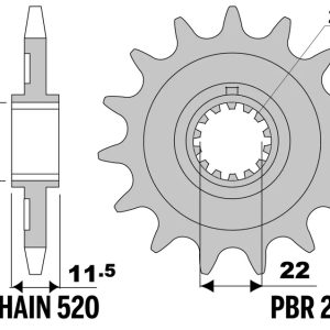Pignon PBR acier standard – 520