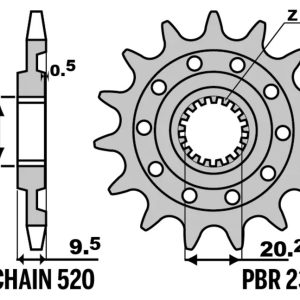 Pignon PBR acier standard – 520