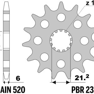 Pignon PBR acier standard – 520