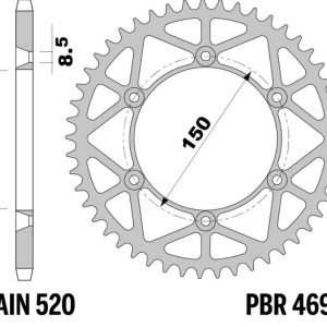 Couronne PBR acier allégée – 520
