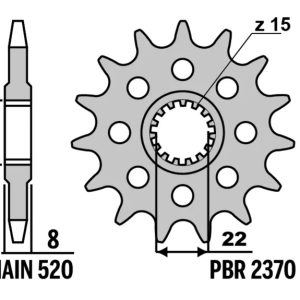 Pignon PBR acier standard – 520