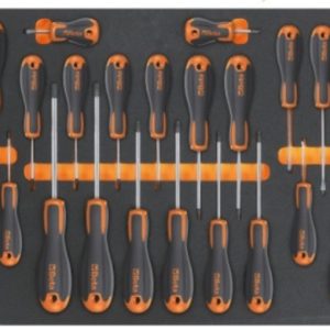 Plateau thermoformé souple BETA TOOLS avec tournevis Beta Easy pour vis à fente, Phillips® et Torx®