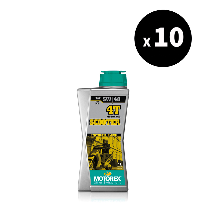 Huile moteur MOTOREX Scooter 4T – 5W40 JASO MB – 1L (x10)