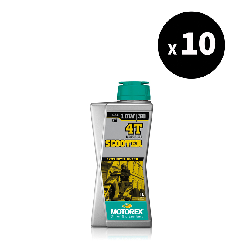 Huile moteur MOTOREX Scooter 4T – 10W30 JASO MB – 1L (x10)