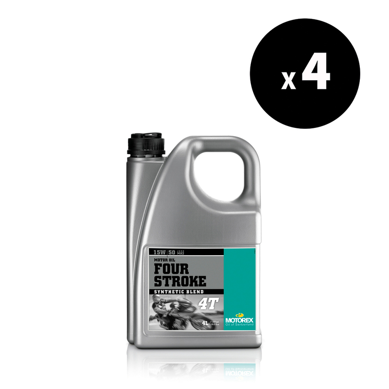 Huile moteur MOTOREX Four Stroke – 15W50 JASO MA2 – 4L (x4)