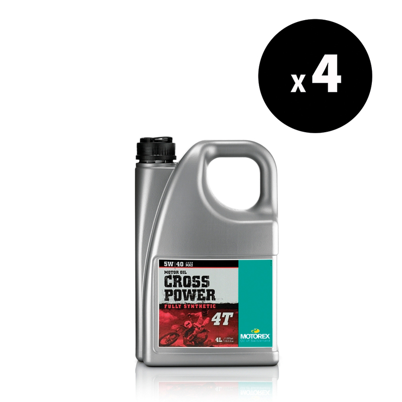 Huile moteur MOTOREX Cross Power 4T – 5W40 JASO MA2 – 4L (x4)