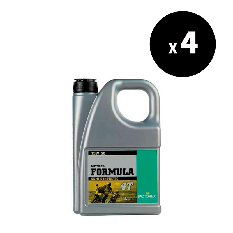 Huile moteur MOTOREX Formula 4T – 15W50 JASO MA2 – 4L (x4)